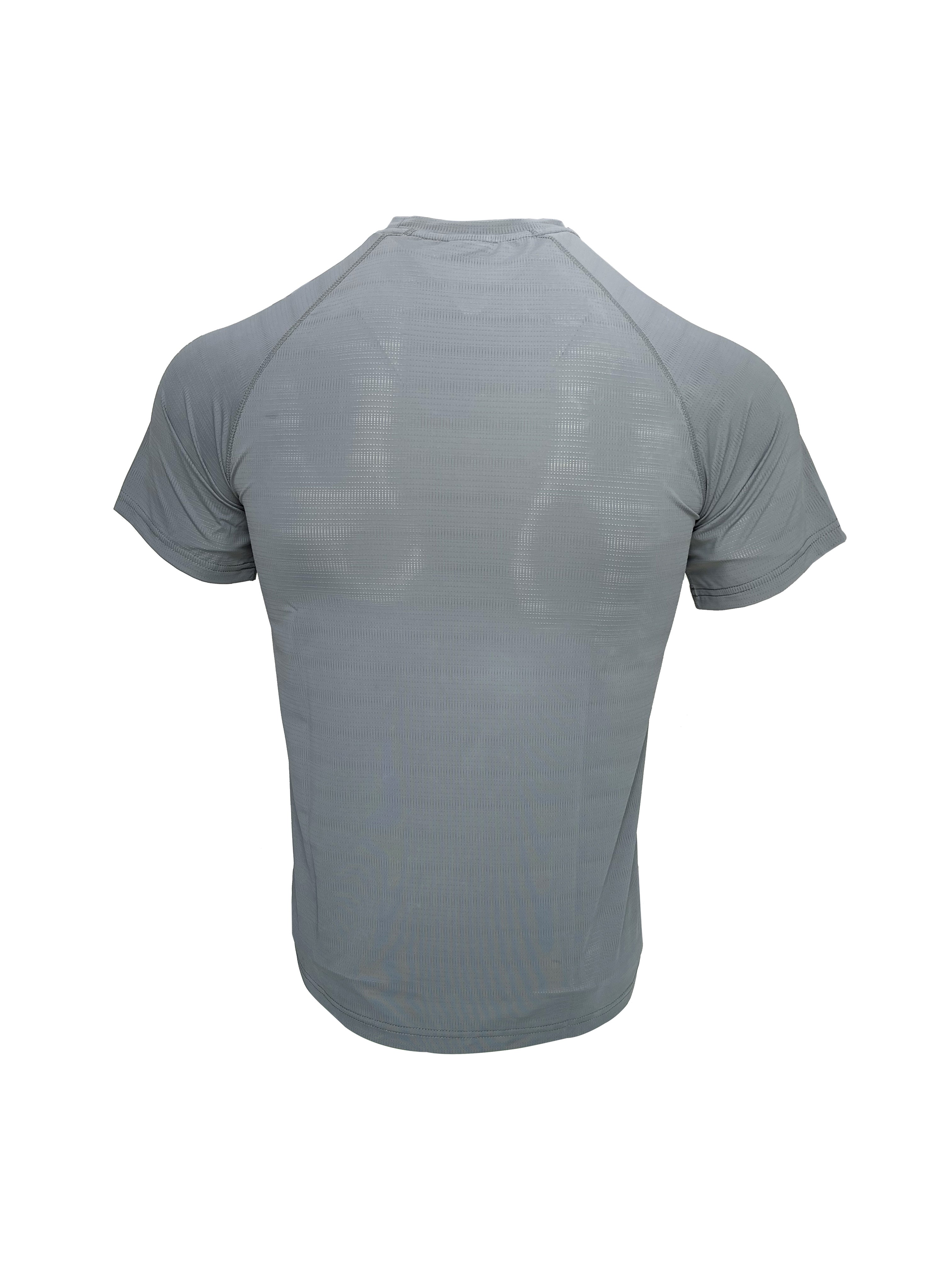 Back view of ESKI Quick-Dry Police T-Shirt – gray short-sleeved shirt with POLICE print
