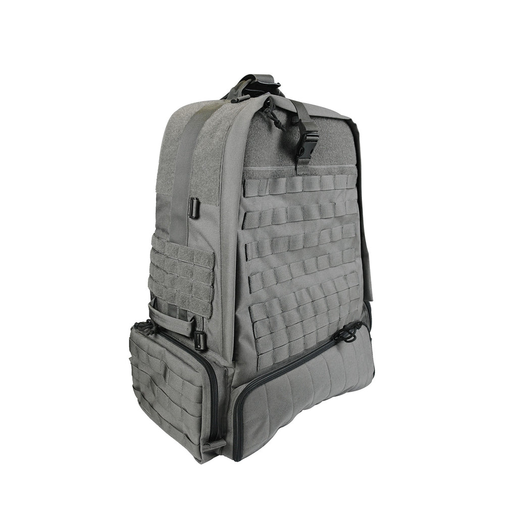 ESKI Tactical Backpack CM-CTRU-015 – gray high-capacity pack with MOLLE webbing and detachable side pouch