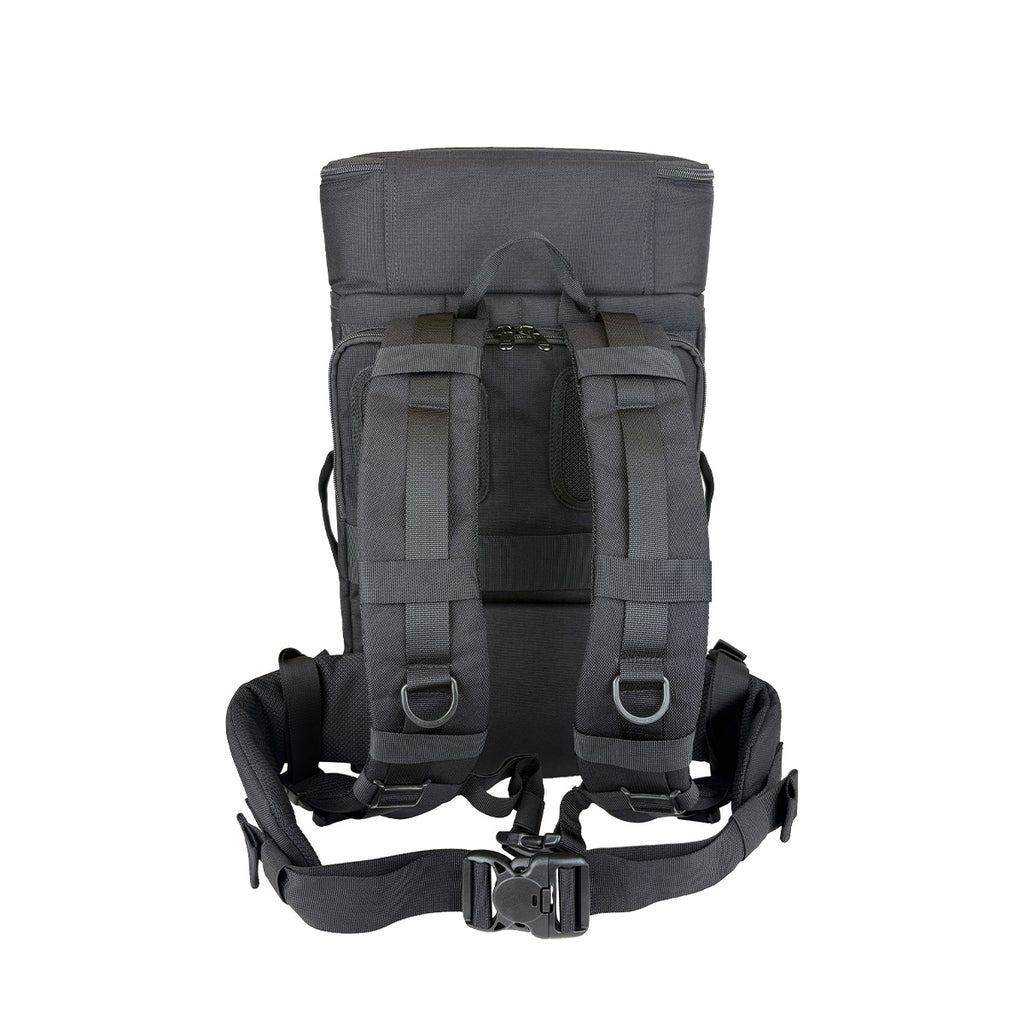 ESKI Drone Backpack ATR-241206 showing ergonomic shoulder straps and padded waist belt