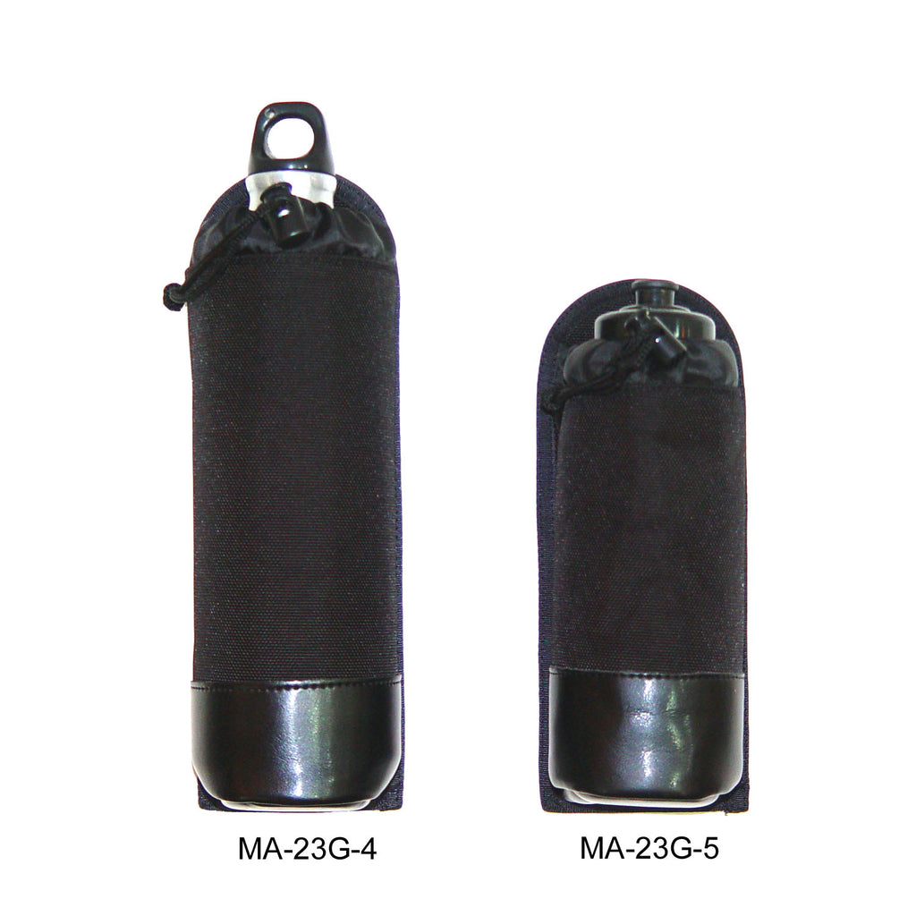MA-23G Tactical Water Bottle Pouch by ESKI – Black nylon hydration carrier with drawstring closure and dual-lock belt loop