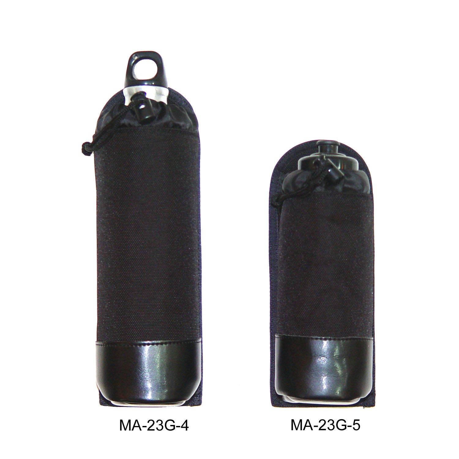 MA-23G Tactical Water Bottle Pouch by ESKI – Black nylon hydration carrier with drawstring closure and dual-lock belt loop