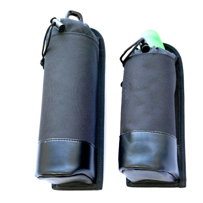 MA-23G Tactical Water Bottle Pouch by ESKI – Black nylon hydration carrier with drawstring closure and dual-lock belt loop