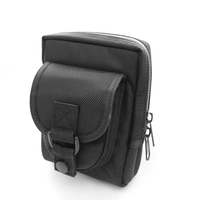 NB-29L-2 BK tactical waist bag in black nylon with front handcuff pouch, designed for law enforcement and security professionals.